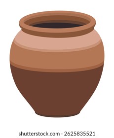 Illustration of a traditional clay water pot with a simple two-tone design
