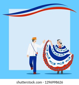 Illustration of Traditional dances of Panama, Vector