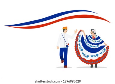 Illustration of Traditional dances of Panama, Vector
