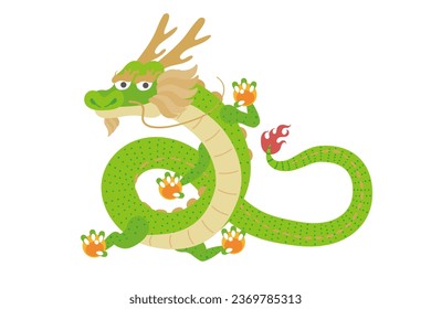 Illustration of traditional dragon characters