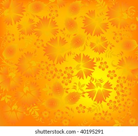 illustration with traditional gold flower decoration