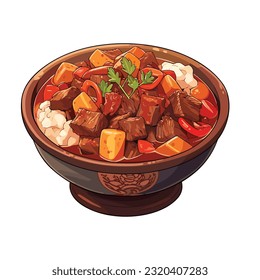 Illustration of traditional goulash dish delicious food