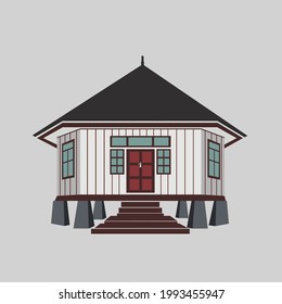 Illustration of Traditional house, traditional house from central Manggarai, Flores-Indonesia. EPS vector format that can be resized without losing quality
