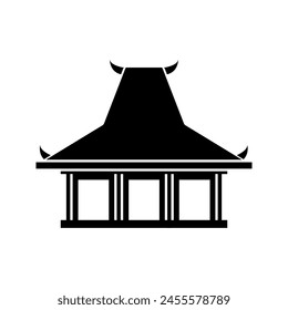 illustration of traditional houses in Indonesia