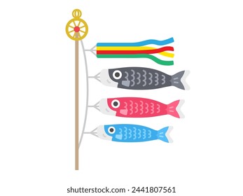 An illustration of a traditional Japanese carp streamer.