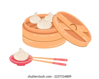 Illustration of traditional japanese dish dumpling