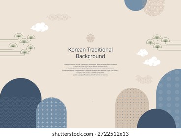 Ilustração de um fundo padrão coreano tradicional.