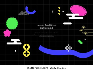 Ilustração de um fundo padrão coreano tradicional.