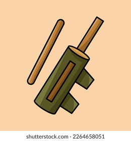 Illustration of the traditional musical instrument patrol from Indonesia