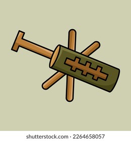 Illustration of the traditional musical instrument patrol from Indonesia