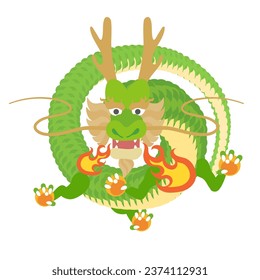 Illustration of traditional Oriental dragon design