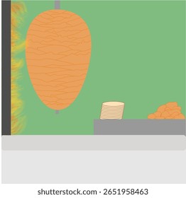 Illustration of a traditional street food of mexico of tacos al pastor