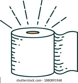 illustration of a traditional tattoo style toilet paper