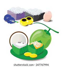 illustration  traditional Thai dessert on white 1