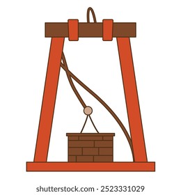 An illustration of a traditional well structure used for drawing water.