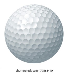 An illustration of a traditional white golf ball