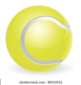 An illustration of a traditional yellow tennis ball