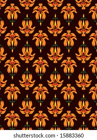 illustration of traditonal abstract floral pattern(seamless)