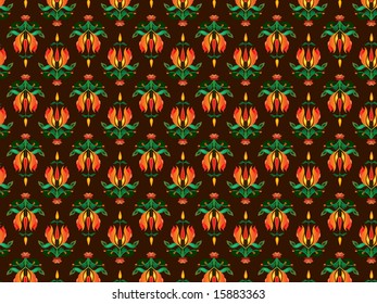 illustration of traditonal abstract floral pattern(seamless)