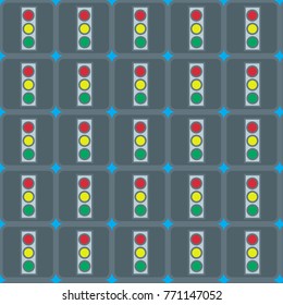 Illustration of a traffic light background. Print for the designer. A business card for the holiday. Seamless pattern for webmasters and textiles.