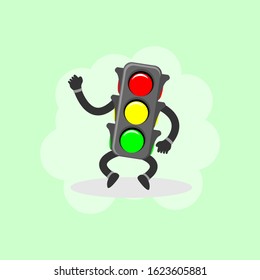 illustration of traffic light cartoon