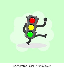 illustration of traffic light cartoon