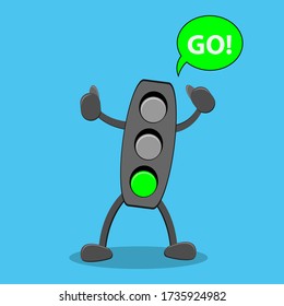 Illustration of traffic light cartoon