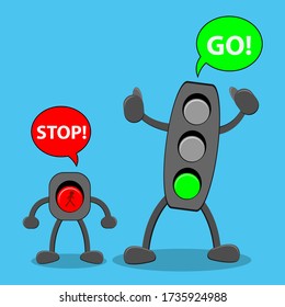 Illustration of traffic light cartoon