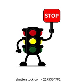 Illustration Traffic Light Cartoon Stop On Stock Vector (Royalty Free ...