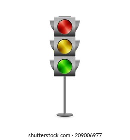 Illustration of a traffic light isolated on a white background.