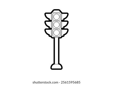 
Illustration of a traffic light on a white background using an outline style