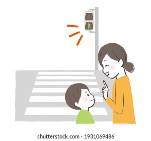illustration of traffic light with rough brush