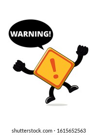 Illustration of Traffic Sign in cartoon, rectangle warning road sign