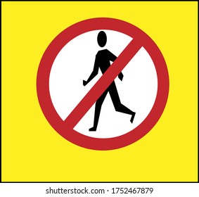 Illustration of traffic sign to represent 'NO WALKING'