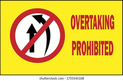Illustration of traffic sign to represent 'OVERTAKING PROHIBITED'