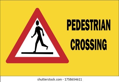 Illustration of traffic sign to represent 'PEDESTRIAN CROSSING'