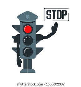 illustration of traffic signs in cartoon-style traffic