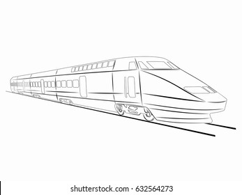 Drawing Of Train - Bilscreen