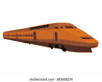 illustration of train. creative pixel image, white background