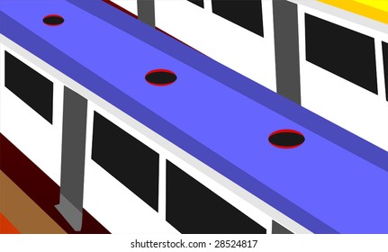 Illustration of Train  moving in the tunnel	