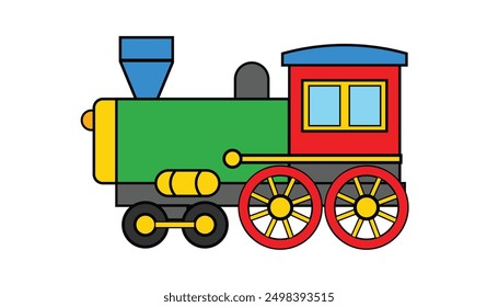 Ilustración de un tren sobre un fondo blanco