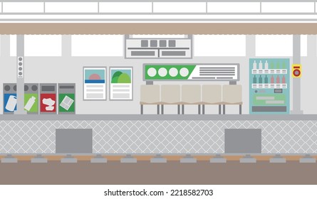 Illustration of a train station platform