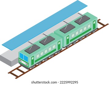 Ilustración de una parada de tren en una estación