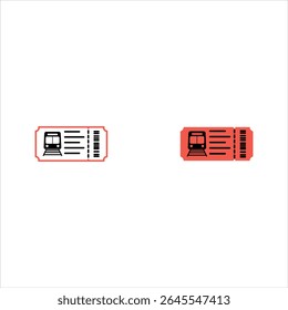 illustration train ticket icon set. Thin line train ticket icon from travel and trip collection. Outline vector isolated on white background. Editable train ticket symbol can be used web and mobile