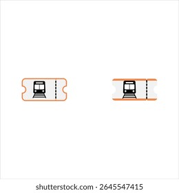 Ilustración Conjunto de iconos de boletos de tren. Icono de boleto de tren de línea delgada desde la colección de viajes y viajes. Vector de contorno aislado sobre fondo blanco. El símbolo de billete de tren editable se puede utilizar en Web y móvil