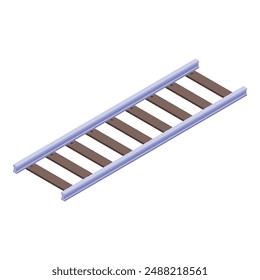 Illustration of a train track leading off into the distance on a white background