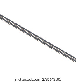 An illustration of train tracks using a three-dimensional isometric projection without main lines. This image is suitable for use in infographics and business materials.