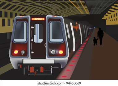 Abbildung mit Zug in Tunneln