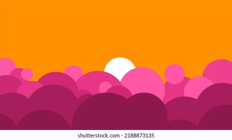 Illustration of a tranquil ocean view under a sunset in the afternoon