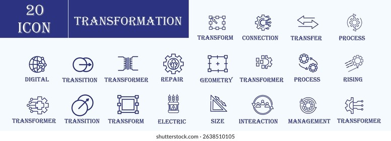 Illustration of transformation icon to show business, finance, productivity and growth